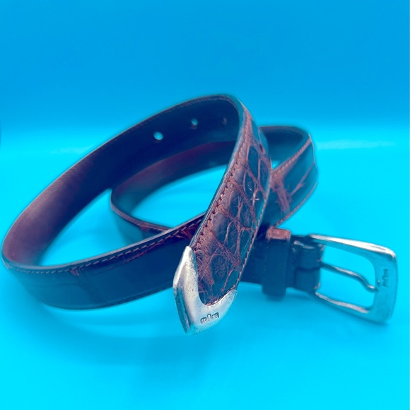 Ralph Lauren Purple Label Accessories - Vintage Ralph Lauren (Purple Label) Sterling Tip Alligator Belt Unisex